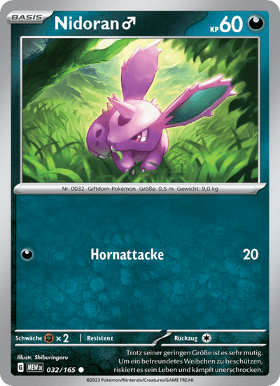 Nidoran♂ 032/165 151 Pokémon Karte