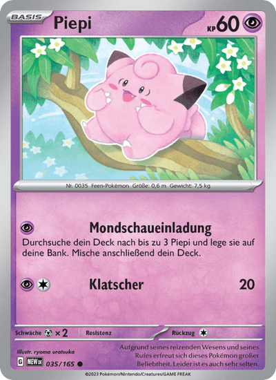 Piepi 035/165 151 Pokémon Karte