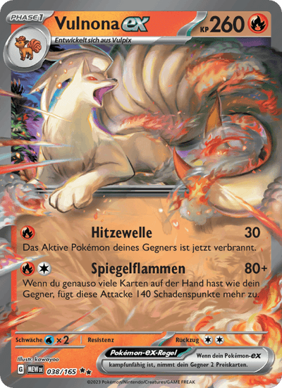 Vulnona-ex 038/165 151 Pokémon Karte