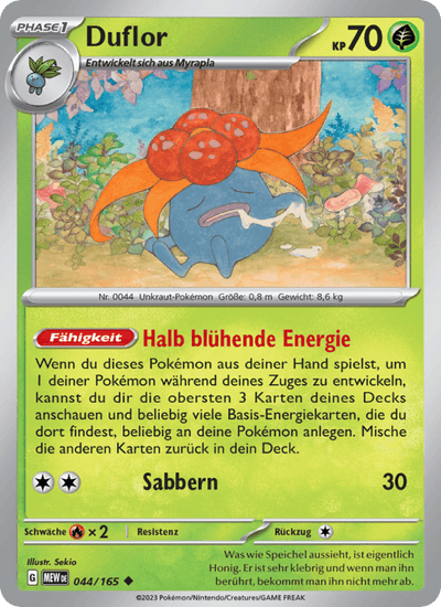 Duflor 044/165 151 Pokémon Karte