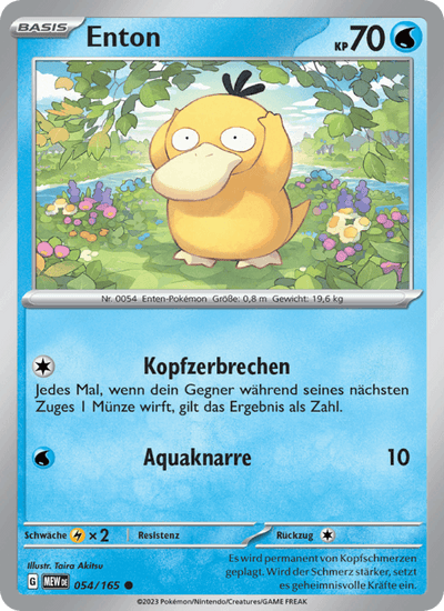 Enton 054/165 151 Pokémon Karte