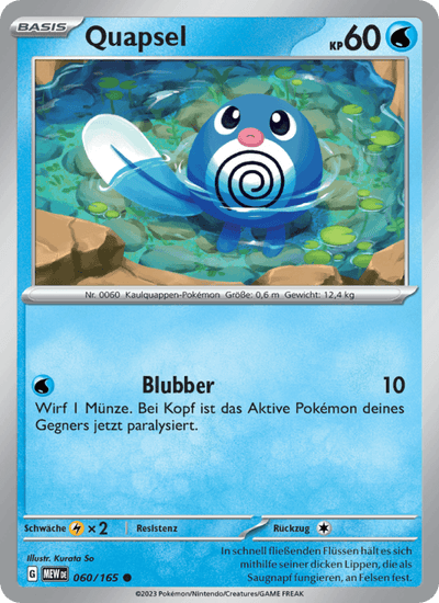 Quapsel 060/165 151 Pokémon Karte