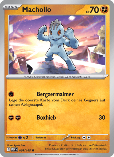 Machollo 066/165 151 Pokémon Karte