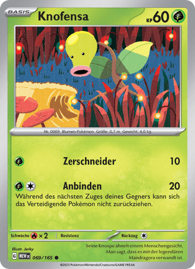 Knofensa 069/165 151 Pokémon Karte