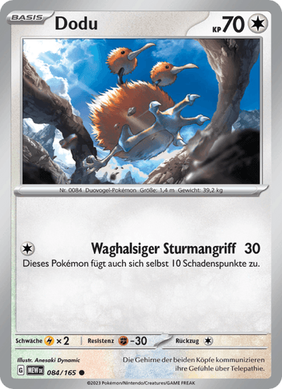 Dodu 084/165 151 Pokémon Karte