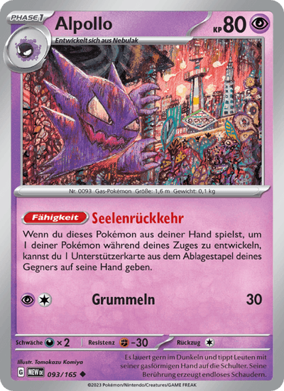 Alpollo 093/165 151 Pokémon Karte