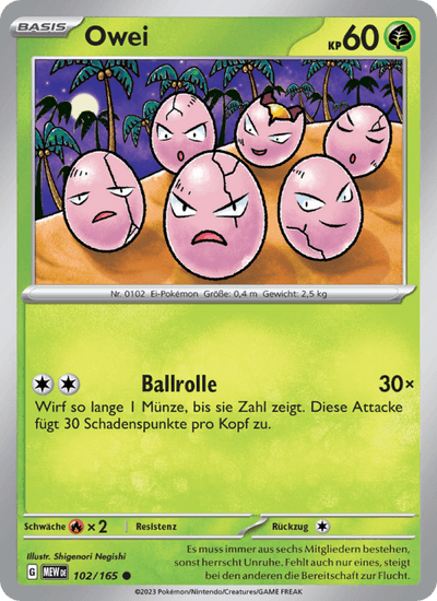 Owei 102/165 151 Pokémon Karte