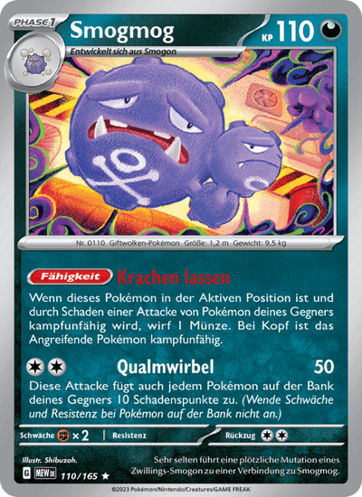 Smogmog 110/165 151 Pokémon Karte
