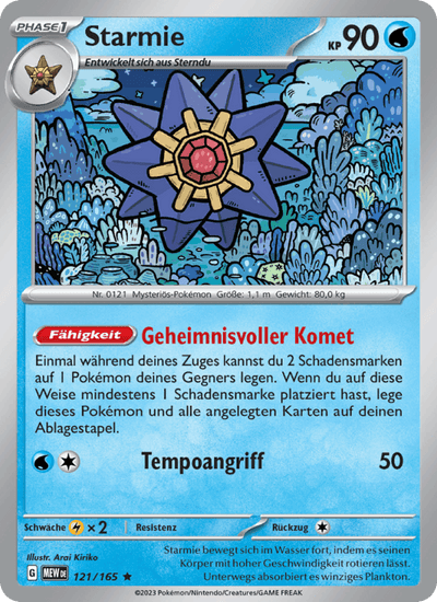Starmie 121/165 151 Pokémon Karte