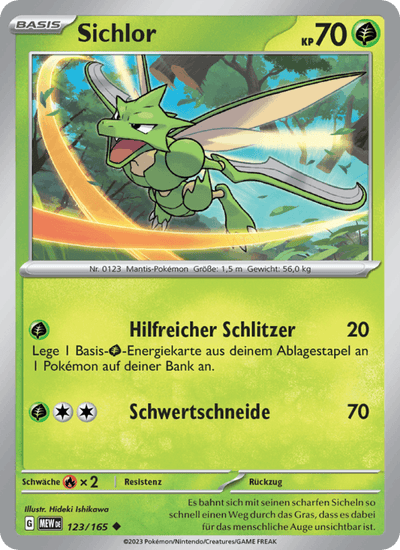 Sichlor 123/165 151 Pokémon Karte