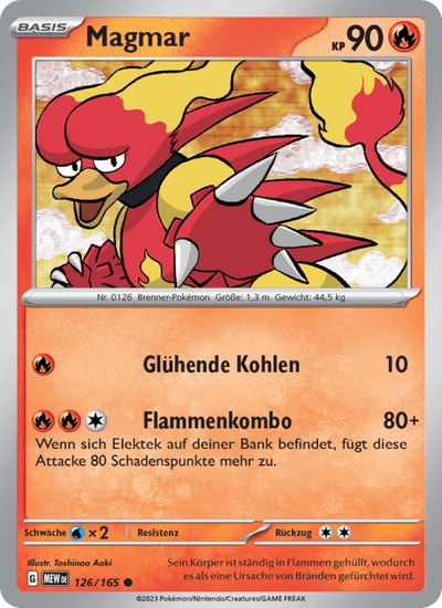 Magmar 126/165 151 Pokémon Karte