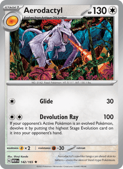 Aerodactyl 142/165 151 Pokémon Karte