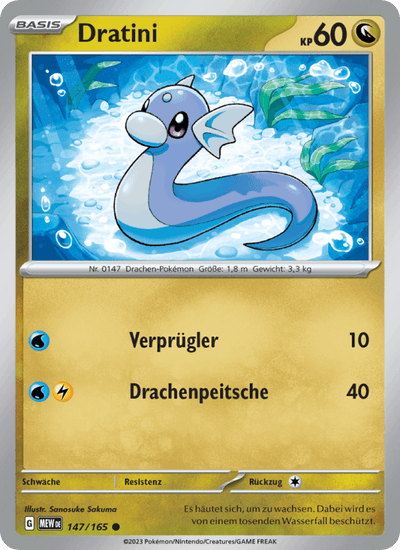 Dratini 147/165 151 Pokémon Karte