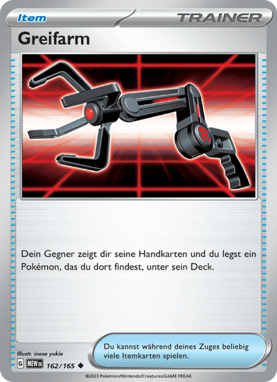 Greifarm 162/165 151 Pokémon Karte