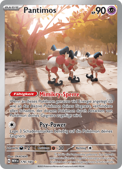 Pantimos 179/165 151 Pokémon Karte