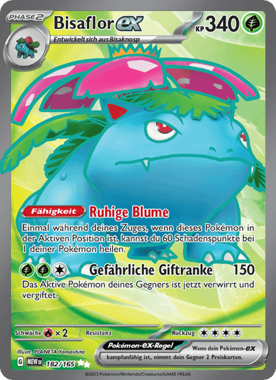 Bisaflor-ex 182/165 151 Pokémon Karte