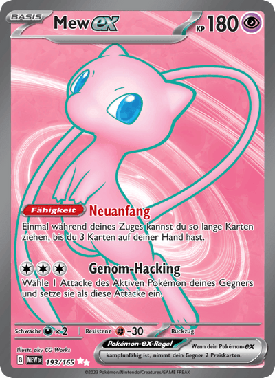 Mew-ex 193/165 151 Pokémon Karte