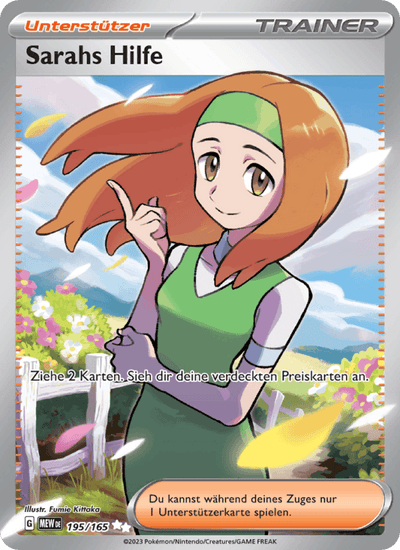 Sarahs Hilfe 195/165 151 Pokémon Karte