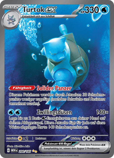 Turtok-ex 200/165 151 Pokémon Karte