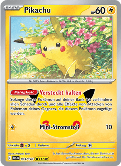 Pikachu 033/128 30th Celebration Pokémon Karte
