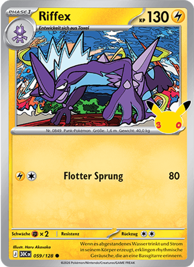 Riffex 059/128 30th Celebration Pokémon Karte