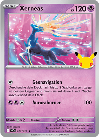 Xerneas 076/128 30th Celebration Pokémon Karte