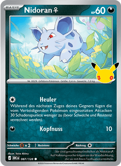 Nidoran♀ 087/128 30th Celebration Pokémon Karte