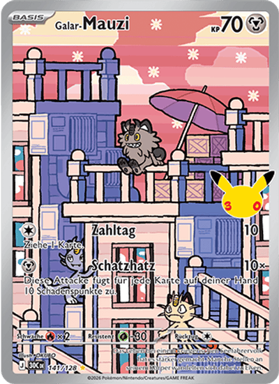 Galar-Mauzi 141/128 30th Celebration Pokémon Karte