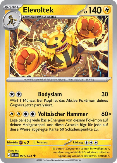 Elevoltek 031/103 Delta-Herrschaft Pokémon Karte