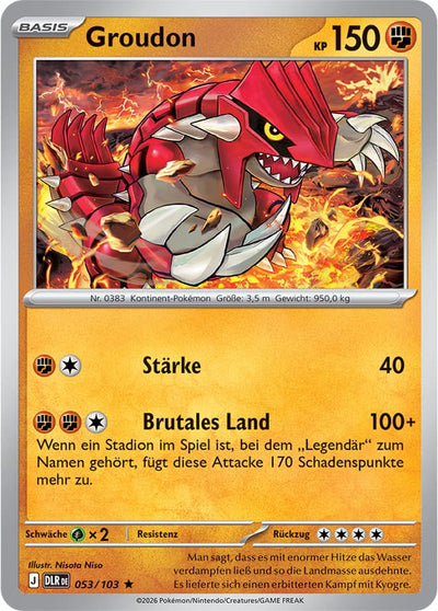 Groudon 053/103 Delta-Herrschaft Pokémon Karte
