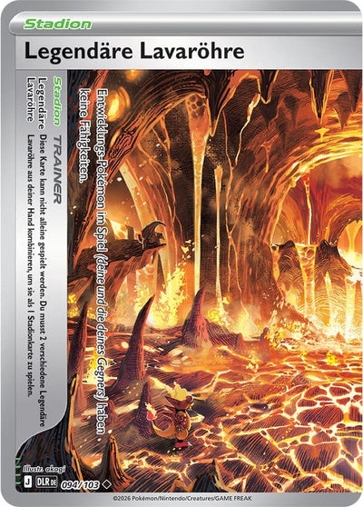 Legendäre Lavaröhre 094/103 Delta-Herrschaft Pokémon Karte