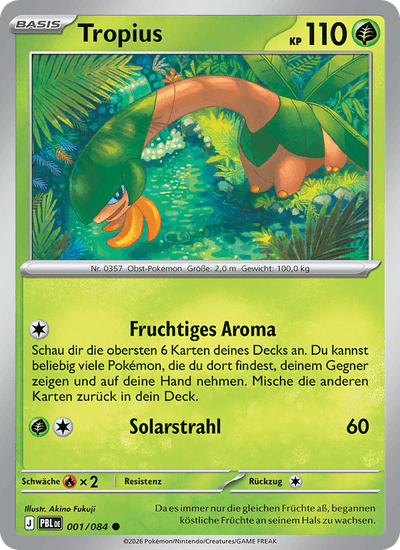 Tropius 001/084 Dunkelnacht Pokémon Karte