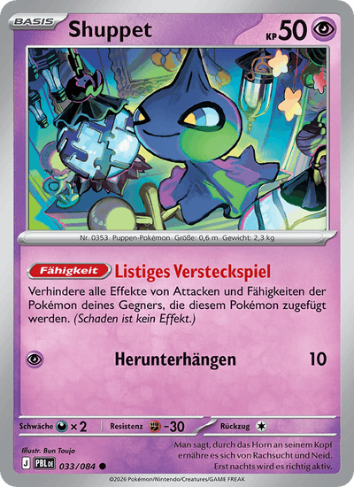 Shuppet 033/084 Dunkelnacht Pokémon Karte