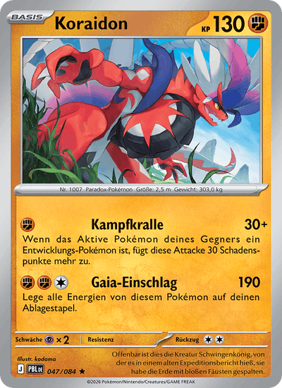 Koraidon 047/084 Dunkelnacht Pokémon Karte