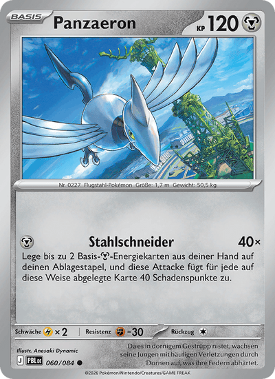 Panzaeron 060/084 Dunkelnacht Pokémon Karte