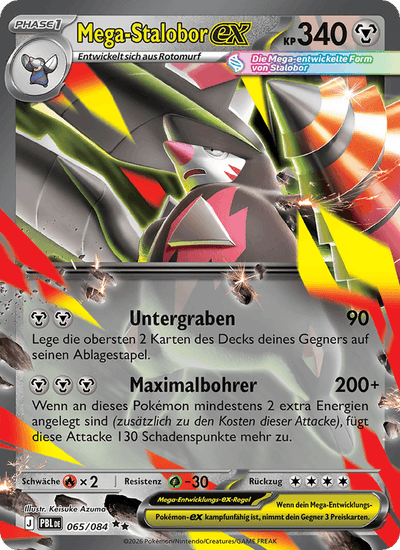 Mega-Stalobor-ex 065/084 Dunkelnacht Pokémon Karte