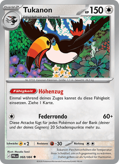 Tukanon 068/084 Dunkelnacht Pokémon Karte