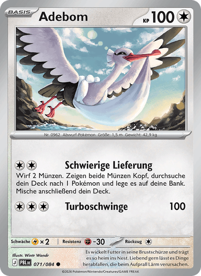 Adebom 071/084 Dunkelnacht Pokémon Karte