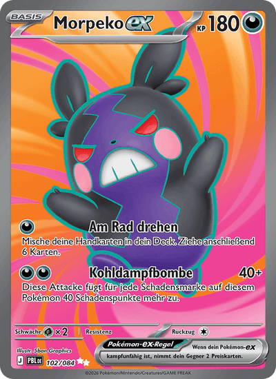Morpeko-ex 102/084 Dunkelnacht Pokémon Karte
