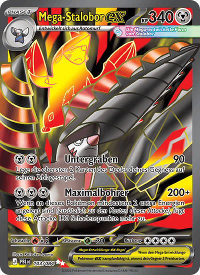 Mega-Stalobor-ex 103/084 Dunkelnacht Pokémon Karte