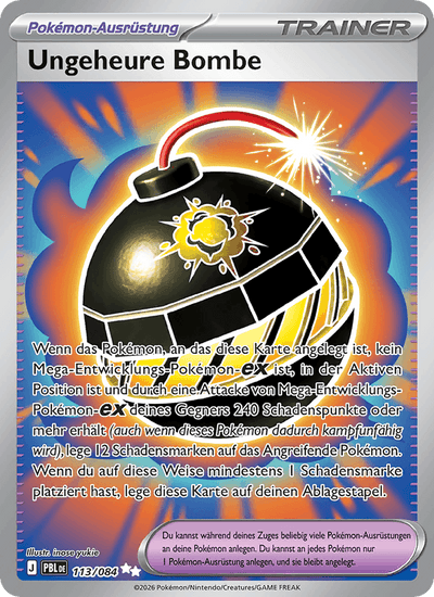 Ungeheure Bombe 113/084 Dunkelnacht Pokémon Karte