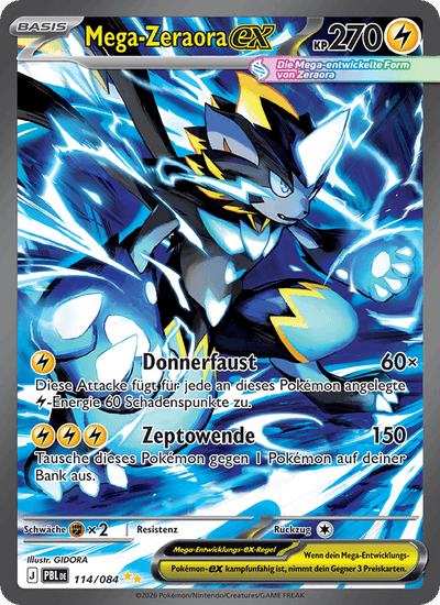 Mega-Zeraora-ex 114/084 Dunkelnacht Pokémon Karte