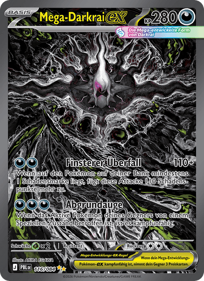 Mega-Darkrai-ex 116/084 Dunkelnacht Pokémon Karte