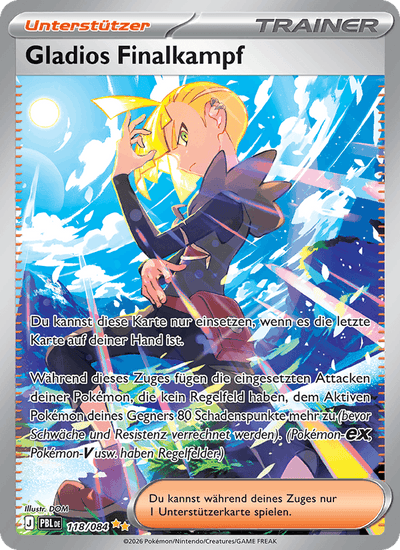 Gladios Finalkampf 118/084 Dunkelnacht Pokémon Karte