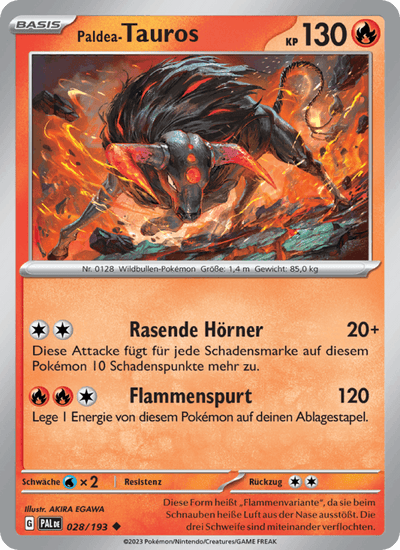 Paldea-Tauros 028/193 Entwicklungen in Paldea Pokémon Karte