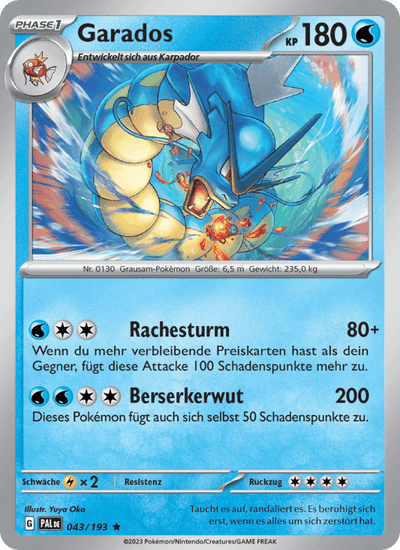 Garados 043/193 Entwicklungen in Paldea Pokémon Karte