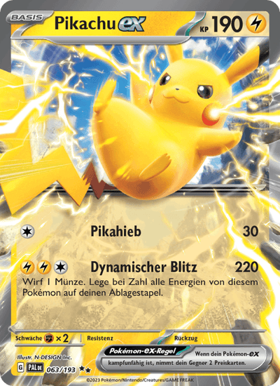 Pikachu-ex 063/193 Entwicklungen in Paldea Pokémon Karte