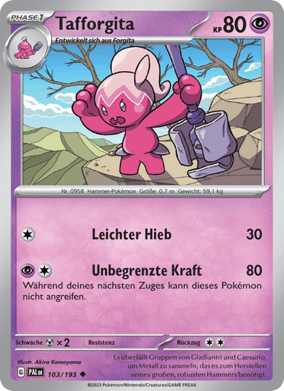 Tafforgita 103/193 Entwicklungen in Paldea Pokémon Karte