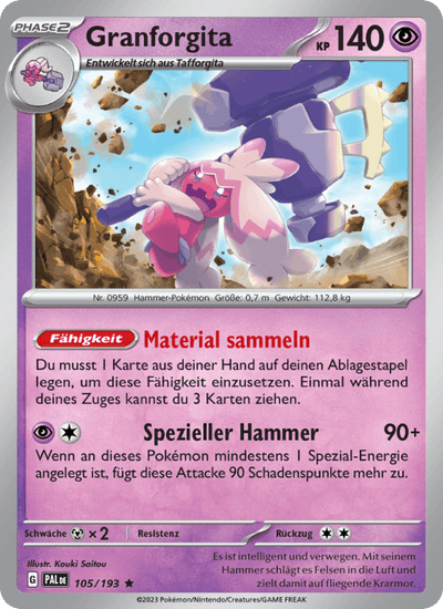 Granforgita 105/193 Entwicklungen in Paldea Pokémon Karte