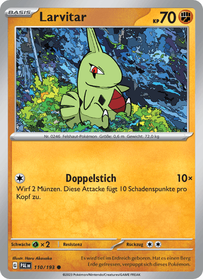 Larvitar 110/193 Entwicklungen in Paldea Pokémon Karte